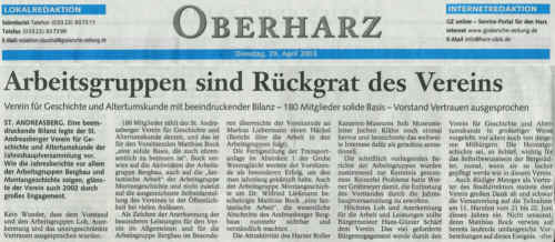 Zeitungsbericht